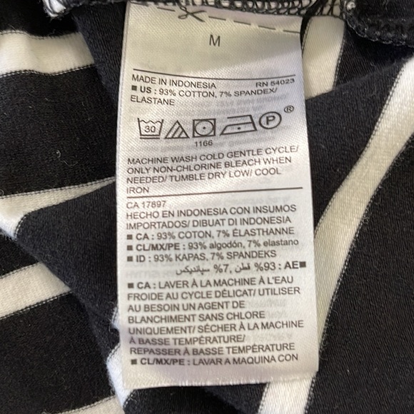 Old Navy Black White Striped Fitted T Shirt Dress Size M - Picture 6 of 6
